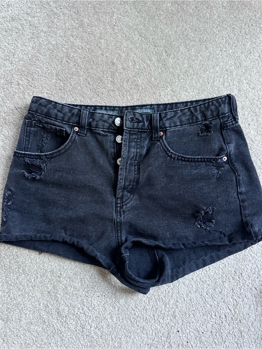 Wild Fable Black Distressed High Rise Cutoff Shorts Size 8